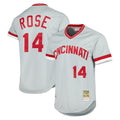 Trusc C.Reds #14 Pete Rose Player Mitchell & Ness Gray Throwback Cooperstown Mesh T-shirt Game Stitched Jerseys