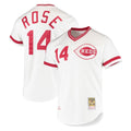 Trusc C.Reds #14 Pete Rose Player Mitchell & Ness White Throwback Cooperstown Mesh T-shirt Game Stitched Jerseys