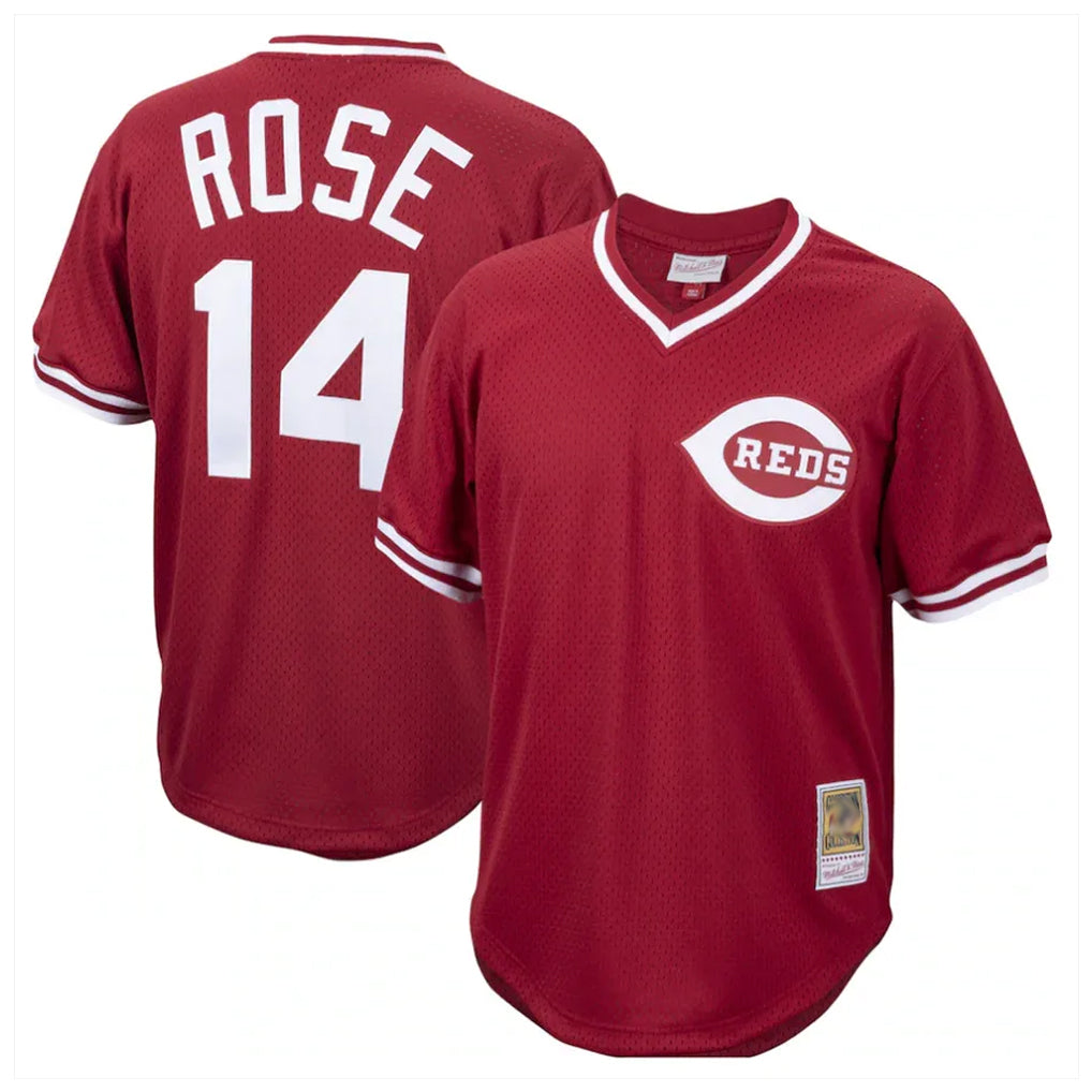 Trusc C.Reds #14 Pete Rose Player Red Throwback Cooperstown Collection Limited T-shirt Stitched Jerseys