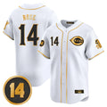 Trusc C.Reds #14 Pete Rose Player White-Gold Vapor Premier Limited Home Stitched Jerseys