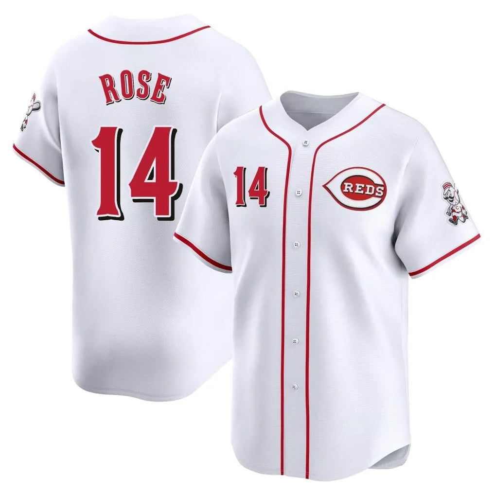 Trusc C.Reds #14 Pete Rose Player White Home Limited Stitched Jerseys