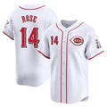 Trusc C.Reds #14 Pete Rose Player White Home Limited Stitched Jerseys