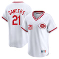 Trusc C.Reds #21 Hunter Greene Player White Cooperstown Collection Limited T-shirt Home Stitched Jerseys