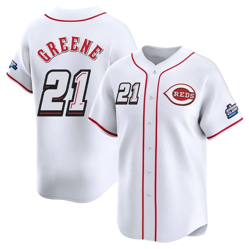 Trusc C.Reds #21 Hunter Greene Player White Speedway Classic Home Limited Stitched Jerseys