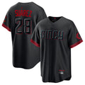 Trusc C.Reds #28 Eugenio Su¡§¡érez Player Black City Connect Home Game Stitched Jerseys