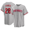 Trusc C.Reds #28 Eugenio Su¡§¡érez Player Gray Home Game Stitched Jerseys