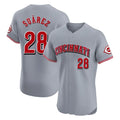Trusc C.Reds #28 Eugenio Su¡§¡érez Player Gray Limited Elite Home Stitched Jerseys