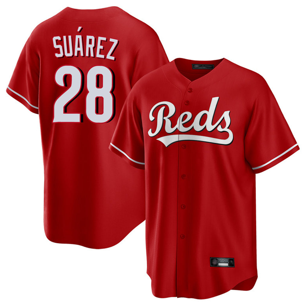 Trusc C.Reds #28 Eugenio Su¡§¡érez Player Red Home Game Stitched Jerseys
