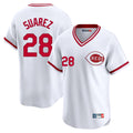 Trusc C.Reds #28 Eugenio Su¡§¡érez Player White Cooperstown Collection Limited T-shirt Home Stitched Jerseys