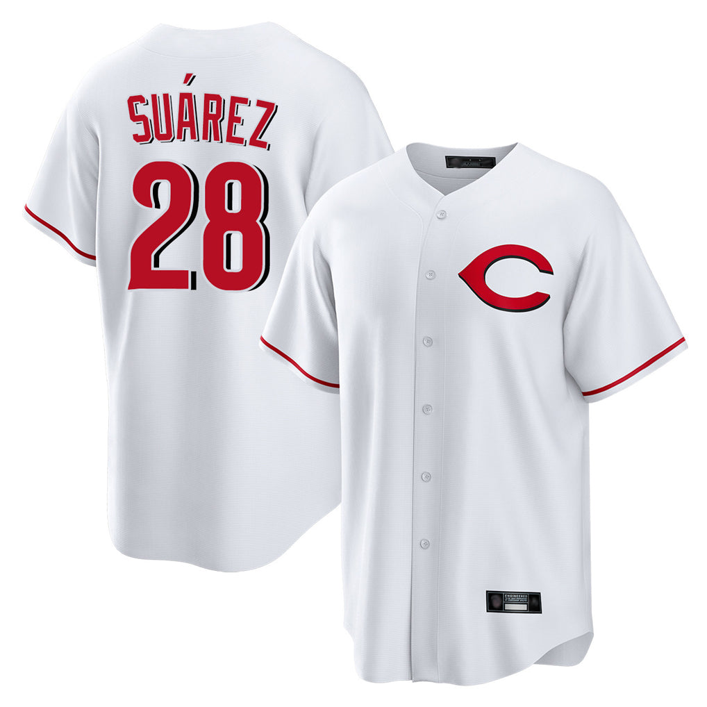 Trusc C.Reds #28 Eugenio Su¡§¡érez Player White Home Game Stitched Jerseys
