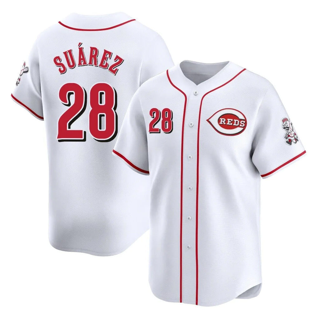 Trusc C.Reds #28 Eugenio Su¡§¡érez Player White Home Limited Stitched Jerseys