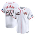 Trusc C.Reds #28 Eugenio Su¡§¡érez Player White Speedway Classic Home Limited Stitched Jerseys