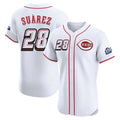 Trusc C.Reds #28 Eugenio Su¡§¡érez Player White Speedway Classic Limited Elite Home Stitched Jerseys
