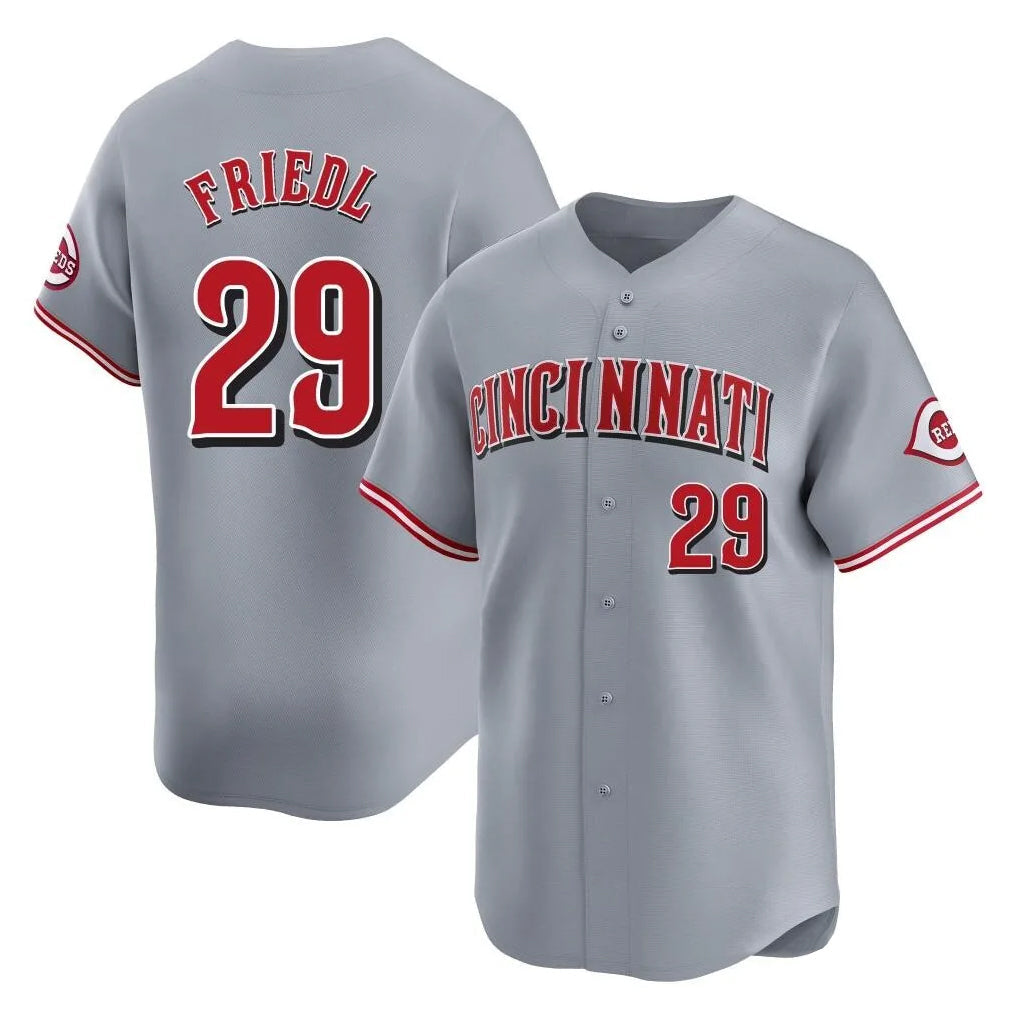 Trusc C.Reds #29 TJ Friedl Player Gray Home Limited Stitched Jerseys