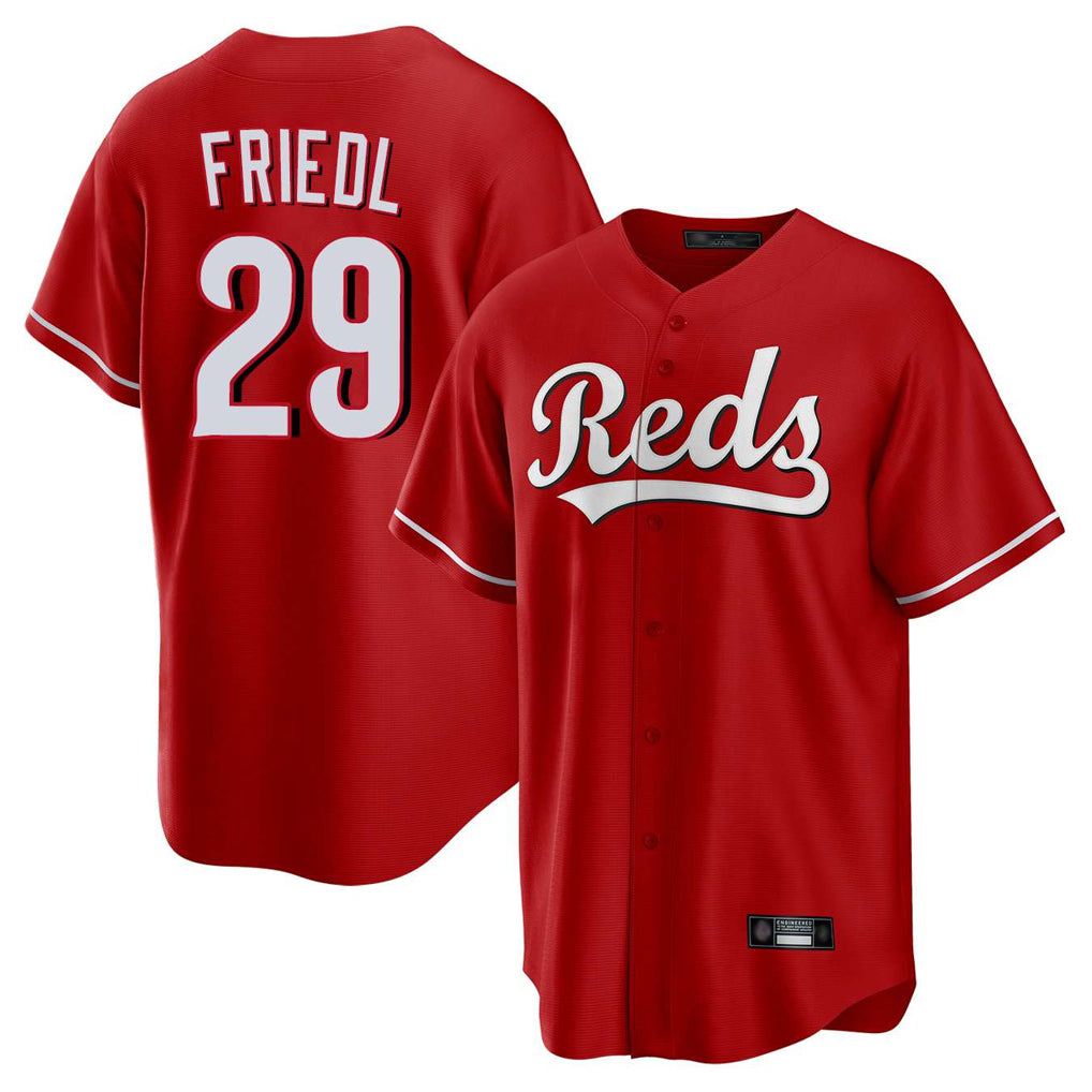 Trusc C.Reds #29 TJ Friedl Player Red Home Game Stitched Jerseys