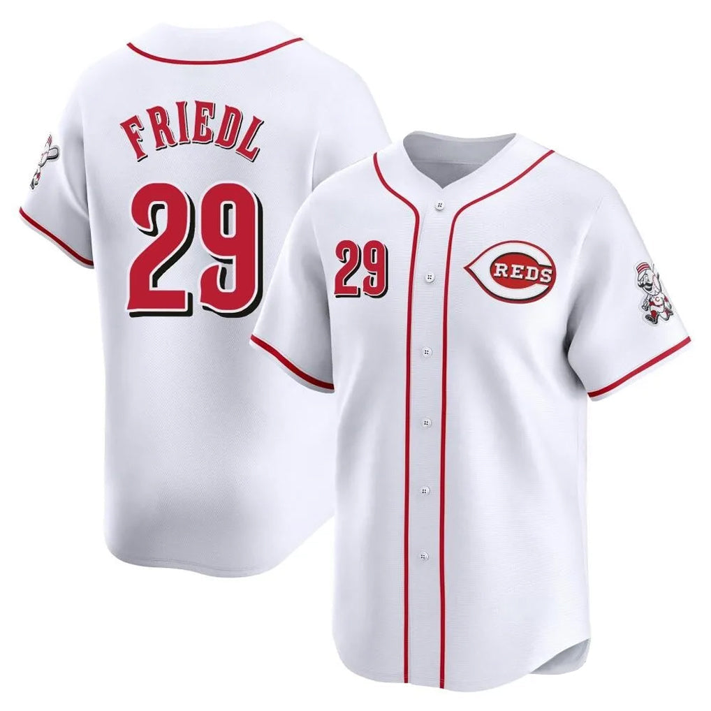 Trusc C.Reds #29 TJ Friedl Player White Home Limited Stitched Jerseys