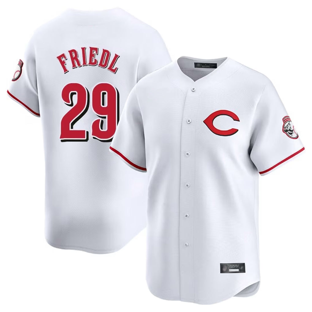Trusc C.Reds #29 TJ Friedl Player White Limited Home Stitched Jerseys