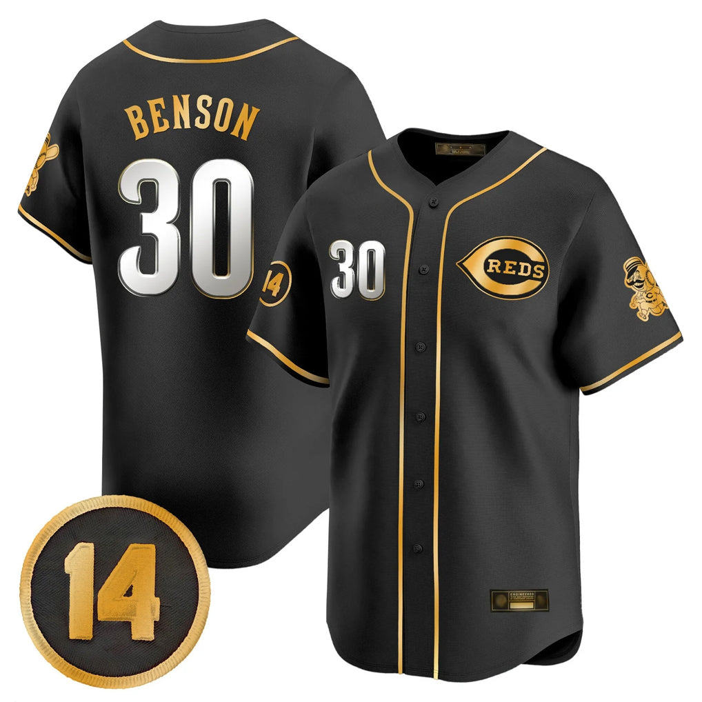 Trusc C.Reds #30 Ken Griffey Player Black-Gold Vapor Premier Limited Home Stitched Jerseys