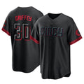 Trusc C.Reds #30 Ken Griffey Player Black City Connect Home Game Stitched Jerseys