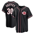 Trusc C.Reds #30 Ken Griffey Player Black Fashion Out Home Game Stitched Jerseys