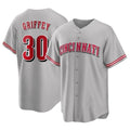 Trusc C.Reds #30 Ken Griffey Player Gray Home Game Stitched Jerseys