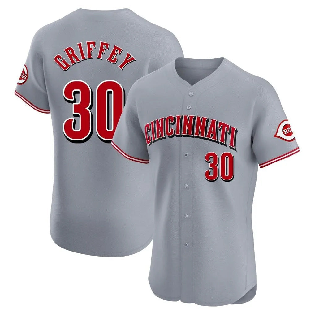 Trusc C.Reds #30 Ken Griffey Player Gray Limited Elite Home Stitched Jerseys