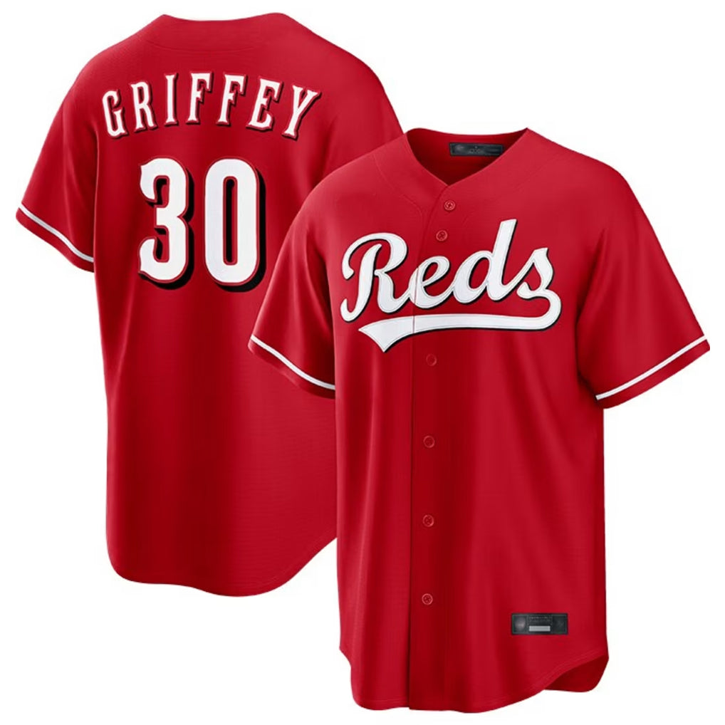 Trusc C.Reds #30 Ken Griffey Player Red Home Game Stitched Jerseys