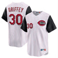 Trusc C.Reds #30 Ken Griffey Player White Black Stripe Field of Dreams Game Home Stitched Jerseys