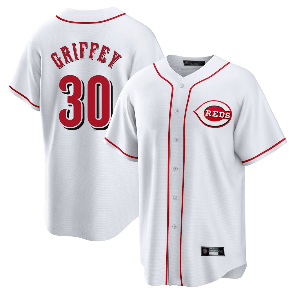 Trusc C.Reds #30 Ken Griffey Player White Game Home Stitched Jerseys