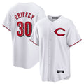 Trusc C.Reds #30 Ken Griffey Player White Home Game Stitched Jerseys