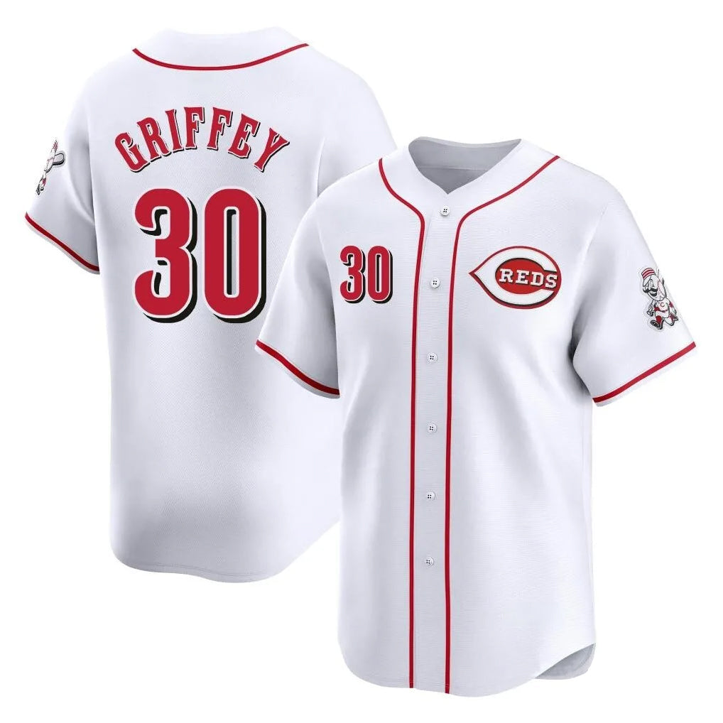 Trusc C.Reds #30 Ken Griffey Player White Home Limited Stitched Jerseys