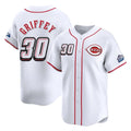 Trusc C.Reds #30 Ken Griffey Player White Speedway Classic Home Limited Stitched Jerseys
