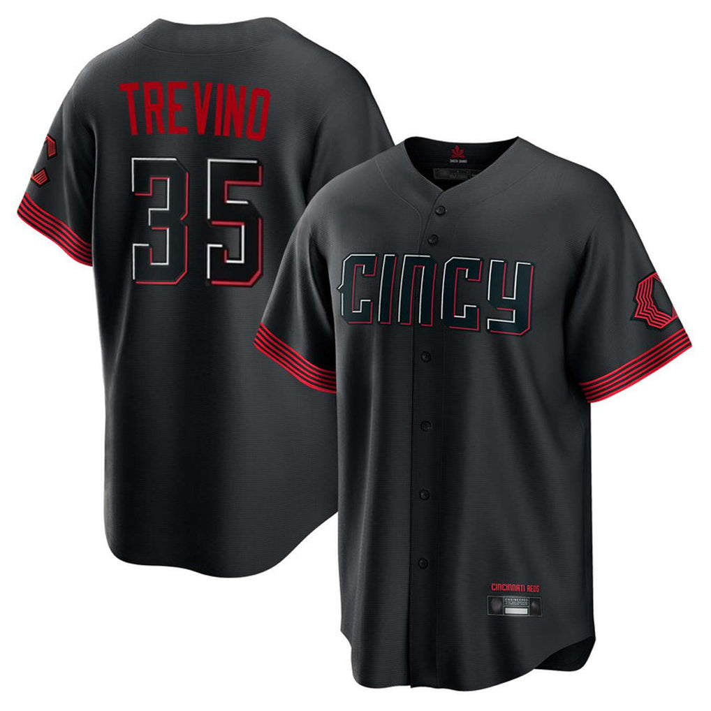 Trusc C.Reds #35 Jose Trevino Player Black City Connect Home Game Stitched Jerseys