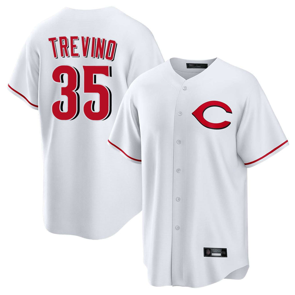 Trusc C.Reds #35 Jose Trevino Player White Home Game Stitched Jerseys