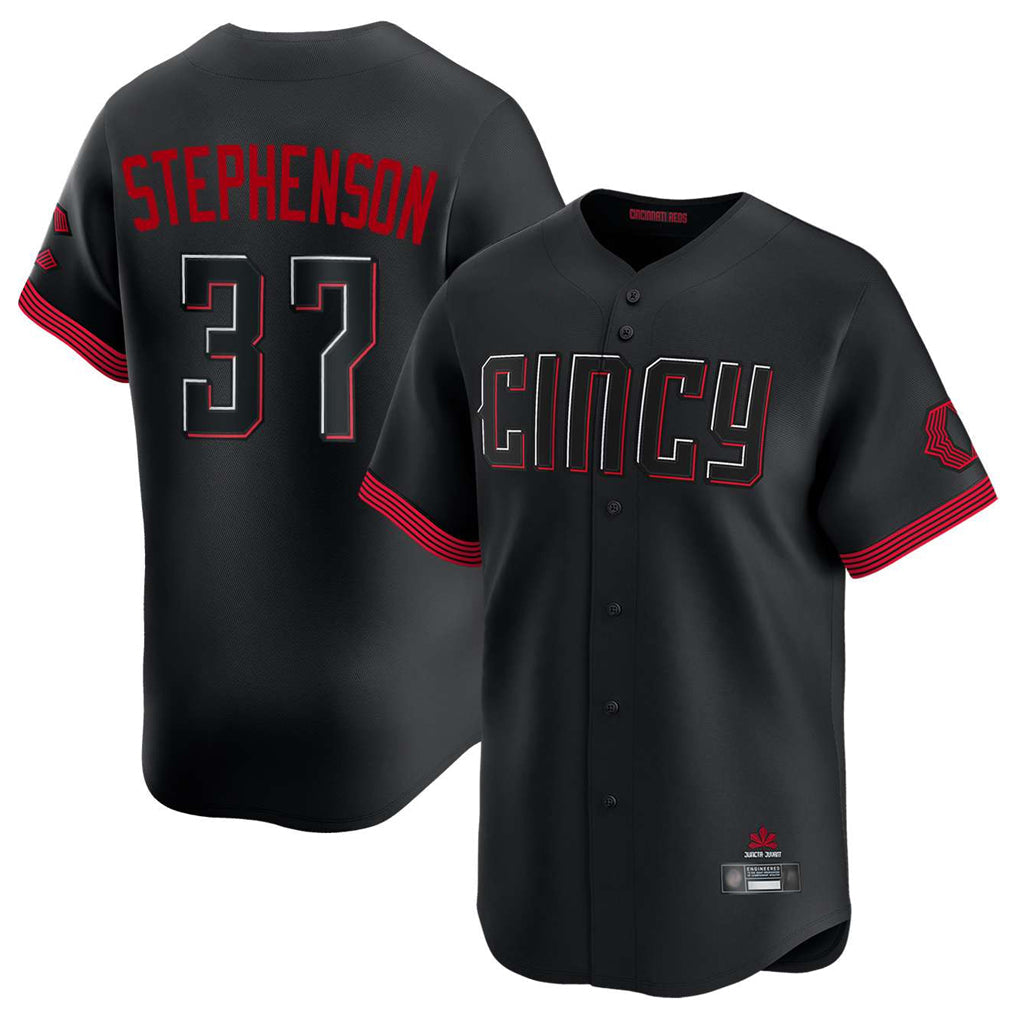 Trusc C.Reds #37 Tyler Stephenson Player Black City Connect Home Limited Stitched Jerseys