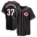 Trusc C.Reds #37 Tyler Stephenson Player Black Fashion Out Home Game Stitched Jerseys