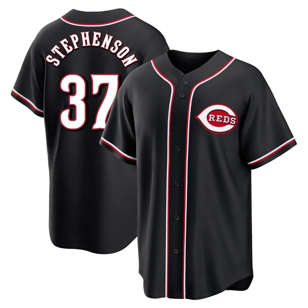 Trusc C.Reds #37 Tyler Stephenson Player Black Fashion Out Home Game Stitched Jerseys