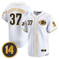 Trusc C.Reds #37 Tyler Stephenson Player White-Gold Vapor Premier Limited Home Stitched Jerseys