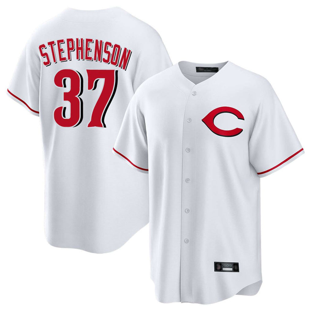 Trusc C.Reds #37 Tyler Stephenson Player White Home Game Stitched Jerseys