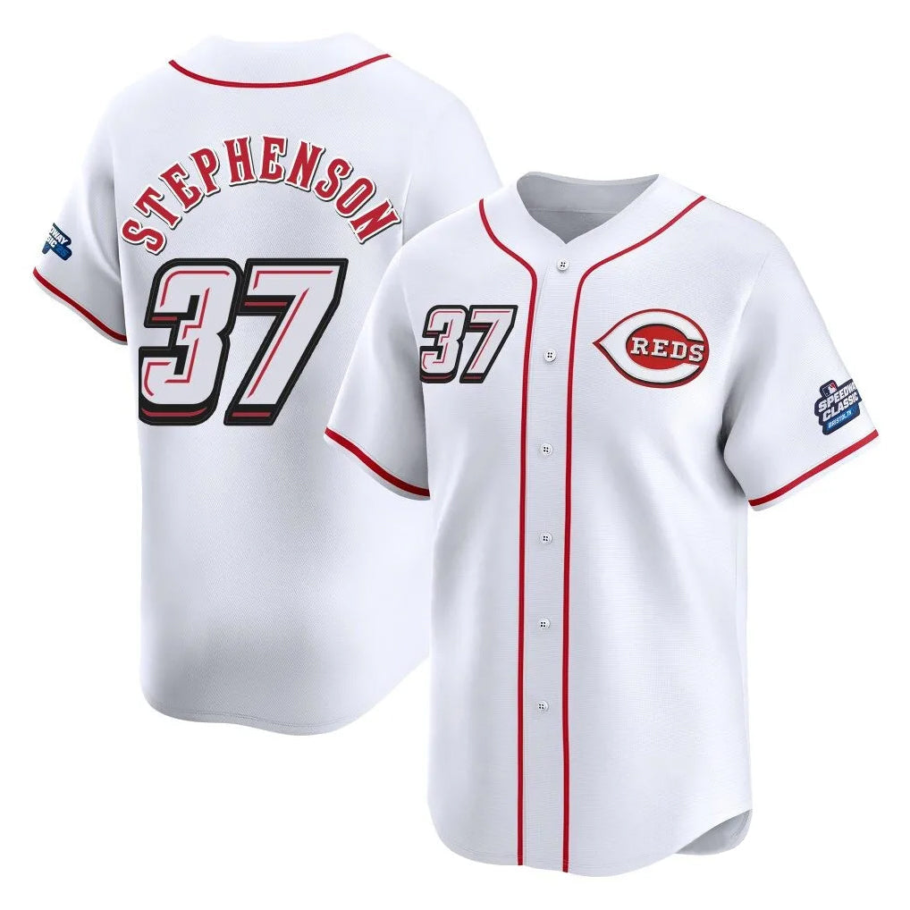 Trusc C.Reds #37 Tyler Stephenson Player White Speedway Classic Home Limited Stitched Jerseys