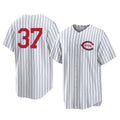 Trusc C.Reds #37 Tyler Stephenson Player White Stripe Field of Dreams Game Home Stitched Jerseys