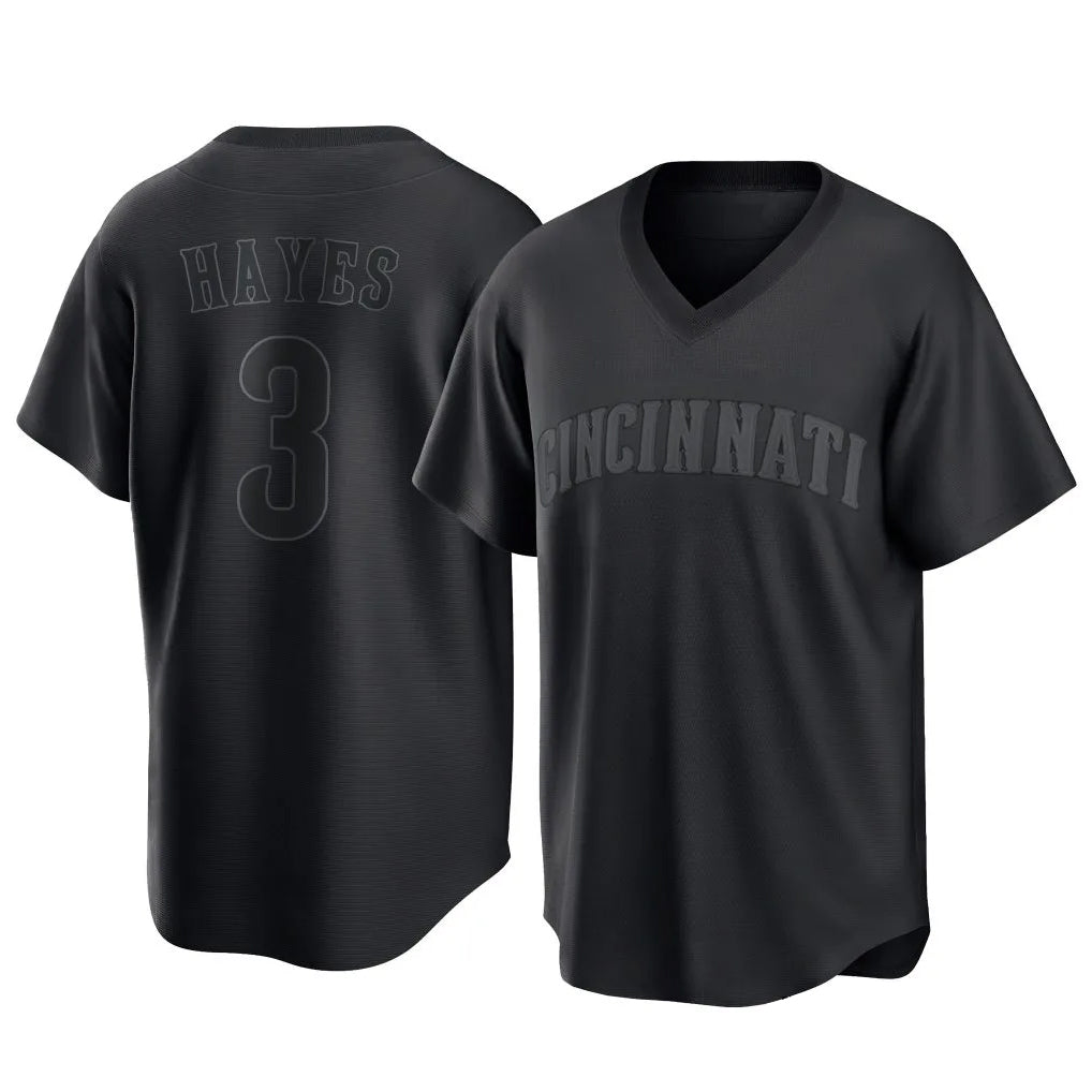 Trusc C.Reds #3 Ke'Bryan Hayes Player Black T-shirt Game Home Stitched Jerseys