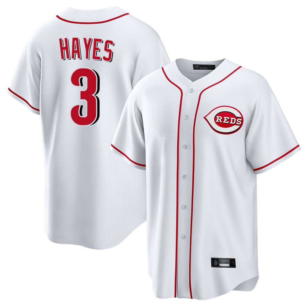 Trusc C.Reds #3 Ke'Bryan Hayes Player White Game Home Stitched Jerseys