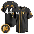 Trusc C.Reds #44 Elly De La Cruz Player Black-Gold Vapor Premier Limited Home Stitched Jerseys