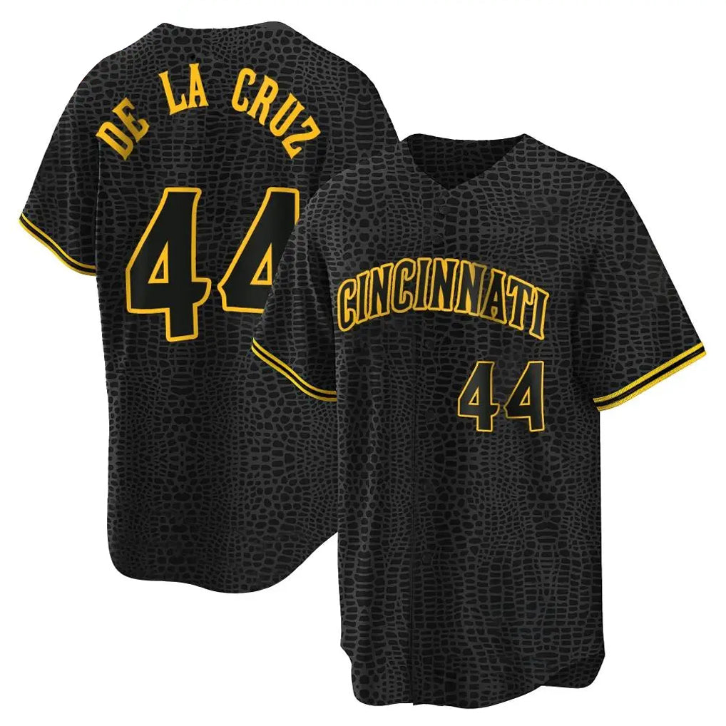 Trusc C.Reds #44 Elly De La Cruz Player Black Snake Skin City Home Stitched Jerseys