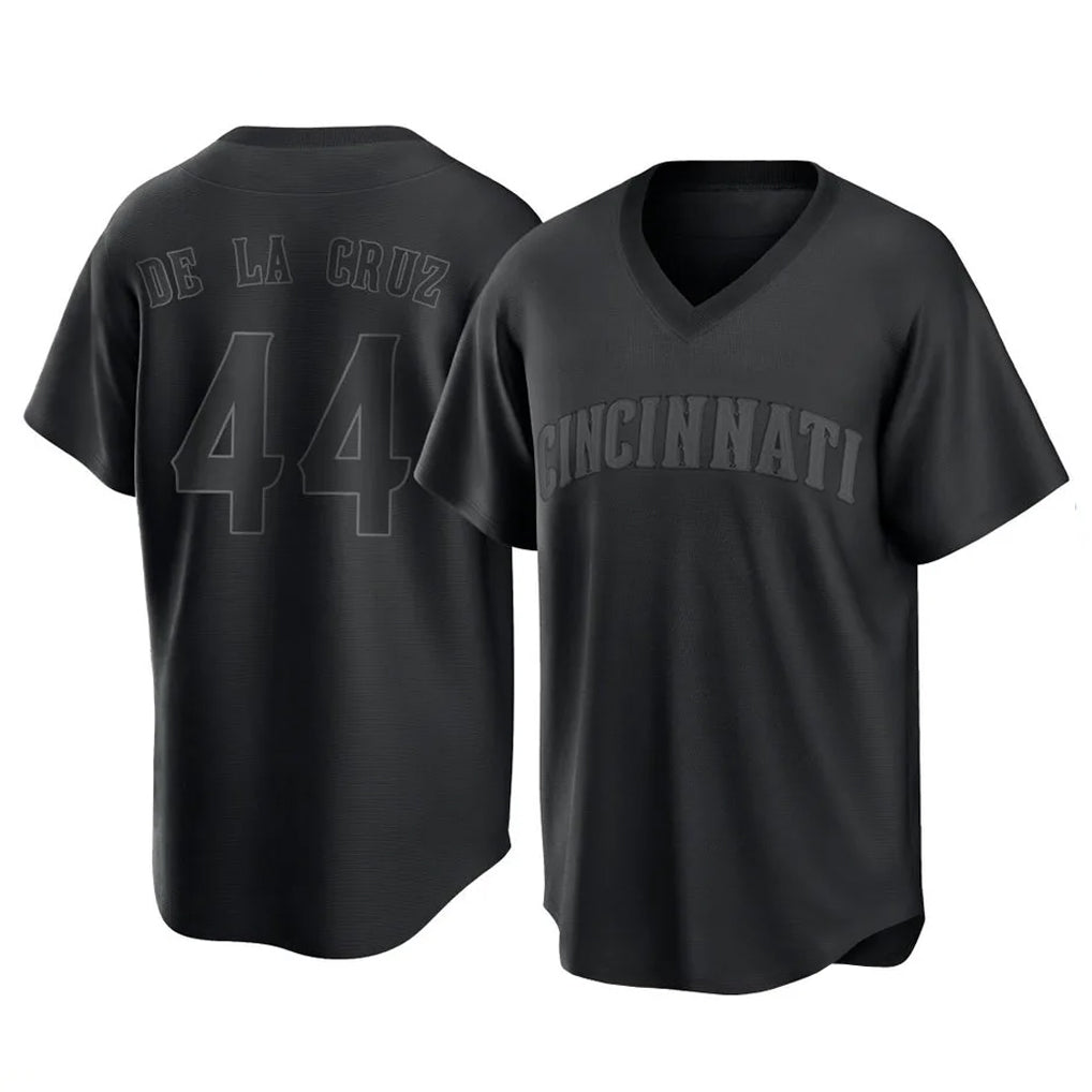 Trusc C.Reds #44 Elly De La Cruz Player Black T-shirt Game Home Stitched Jerseys