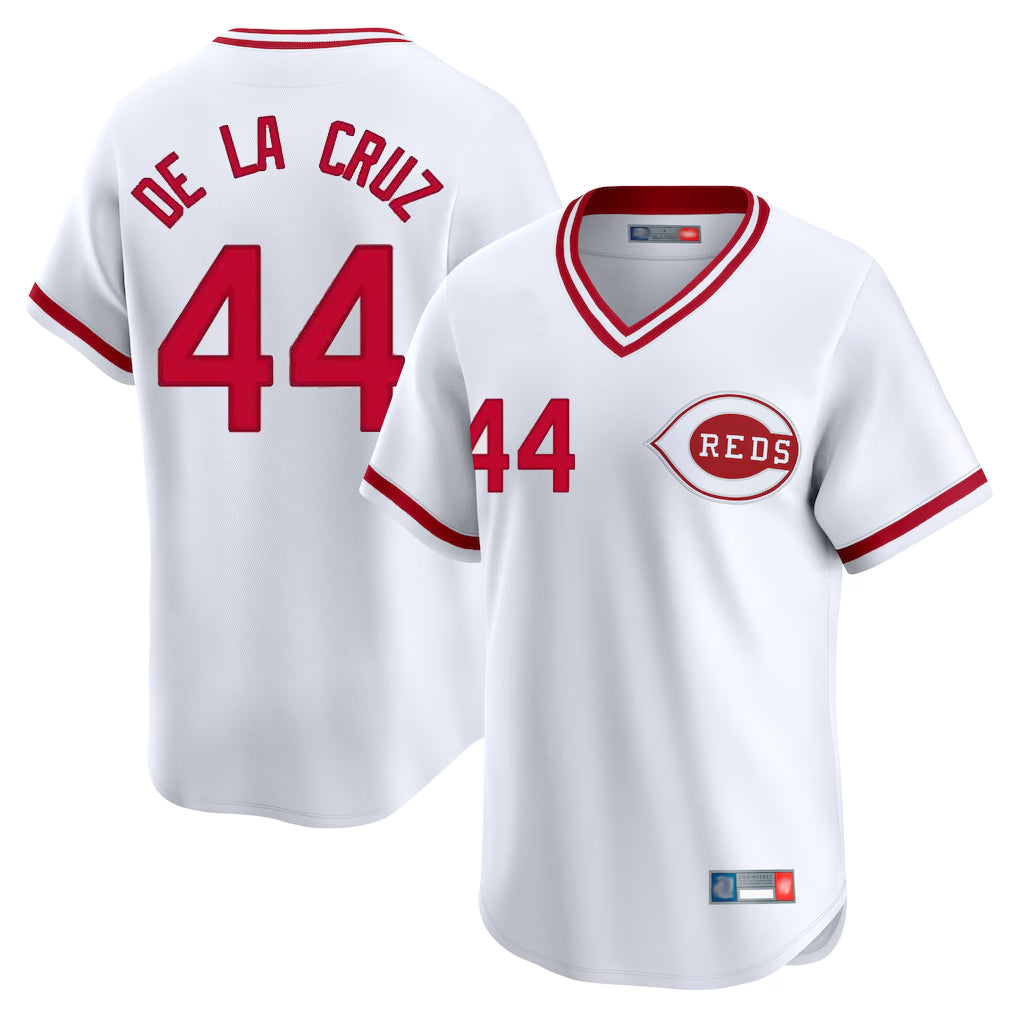 Trusc C.Reds #44 Elly De La Cruz Player White Cooperstown Collection Limited Stitched Jerseys