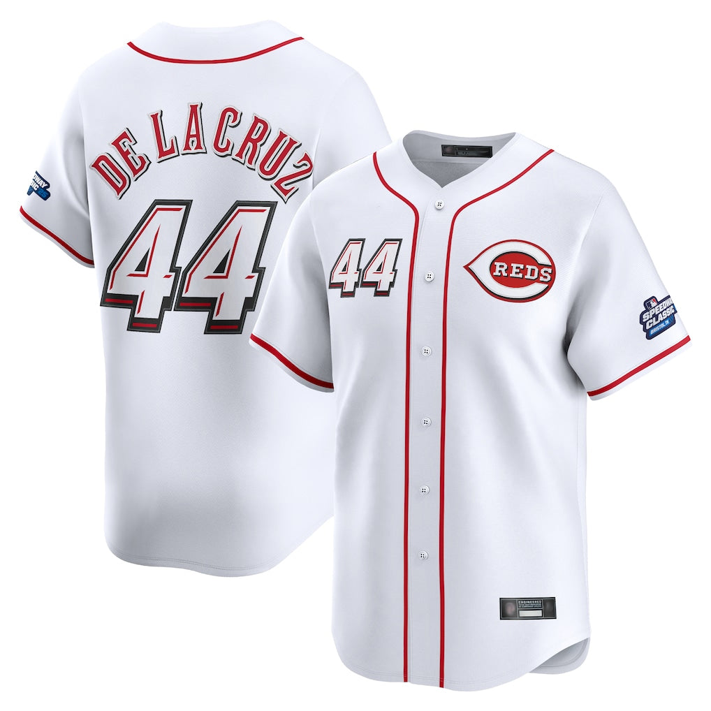 Trusc C.Reds #44 Elly De La Cruz Player White Speedway Classic Home Limited Stitched Jerseys