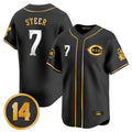 Trusc C.Reds #7 Spencer Steer Player Black-Gold Vapor Premier Limited Home Stitched Jerseys
