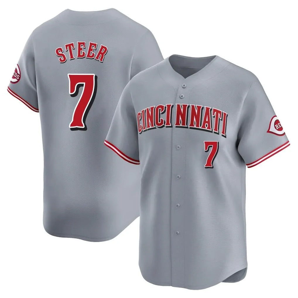 Trusc C.Reds #7 Spencer Steer Player Gray Home Limited Stitched Jerseys